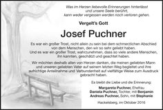 Traueranzeige Josef Puchner