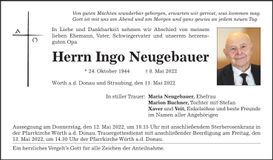 Traueranzeige Ingo Neugebauer