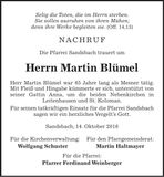 Traueranzeige Martin Blümel