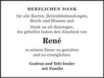 Traueranzeige René Irmler