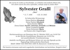 Traueranzeige Sylvester Graßl