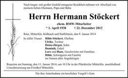 Traueranzeige Hermann Stöckert