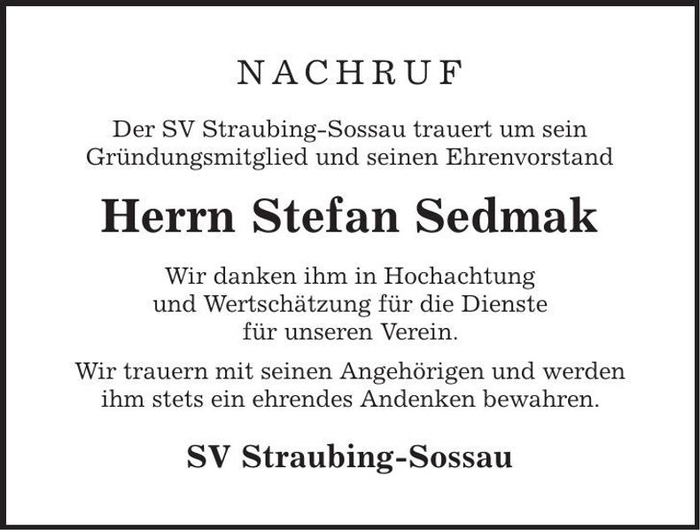 Traueranzeige Josef Parzefall