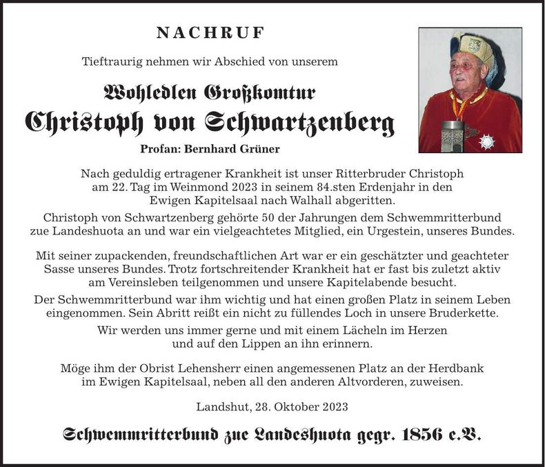 Traueranzeige Bernhard Grüner