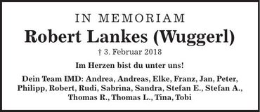 Traueranzeige Robert Lankes