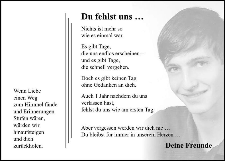 Traueranzeige Hannes 
