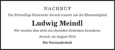 Traueranzeige Ludwig Meindl