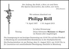 Traueranzeige Philipp Röll