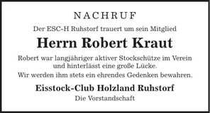 Traueranzeige Robert Kraut