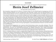 Traueranzeige Josef Zellmeier