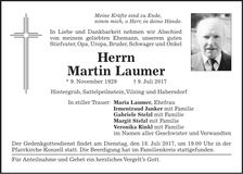 Traueranzeige Martin Laumer