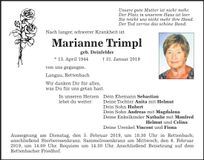 Traueranzeige Marianne Trimpl