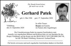 Traueranzeige Gerhard Patek