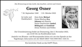 Traueranzeige Georg Osner