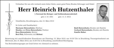 Traueranzeige  