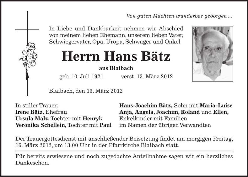 Traueranzeige  