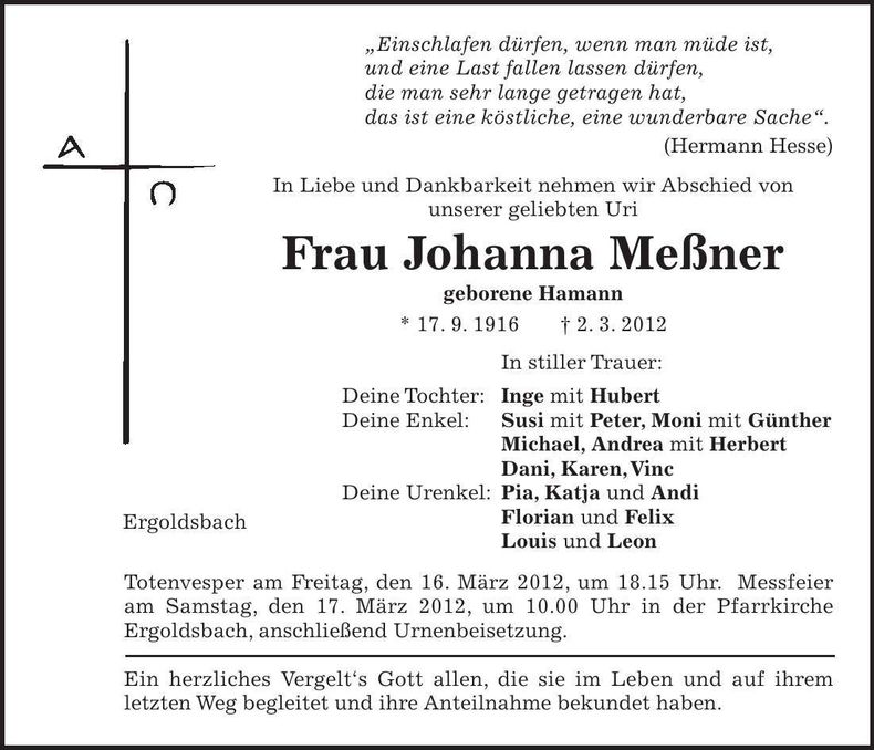 Traueranzeige  