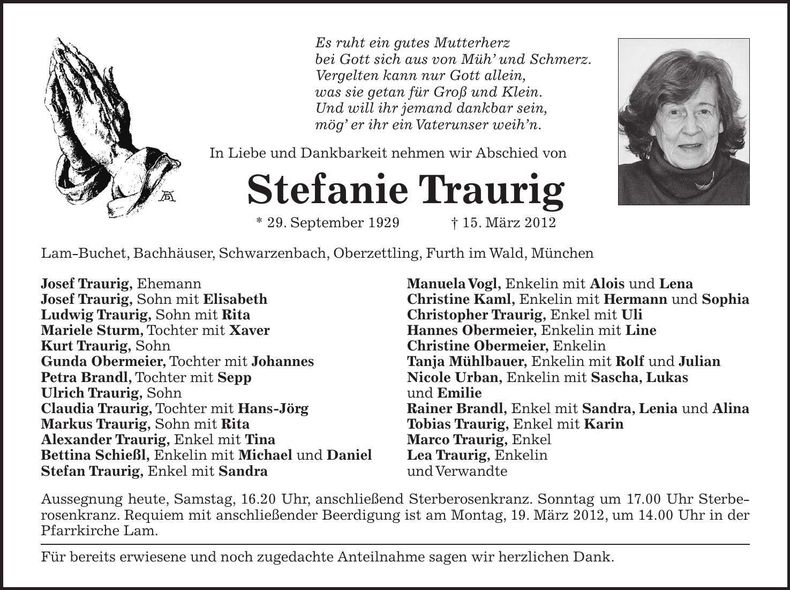 Traueranzeige  