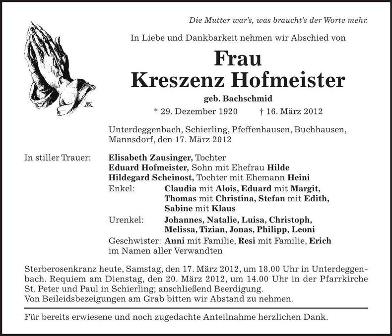 Traueranzeige  