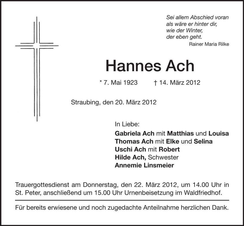 Traueranzeige  