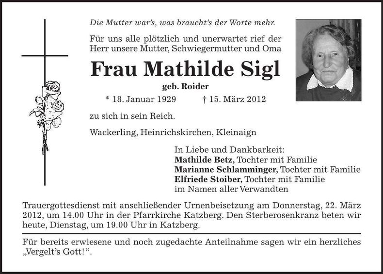 Traueranzeige  