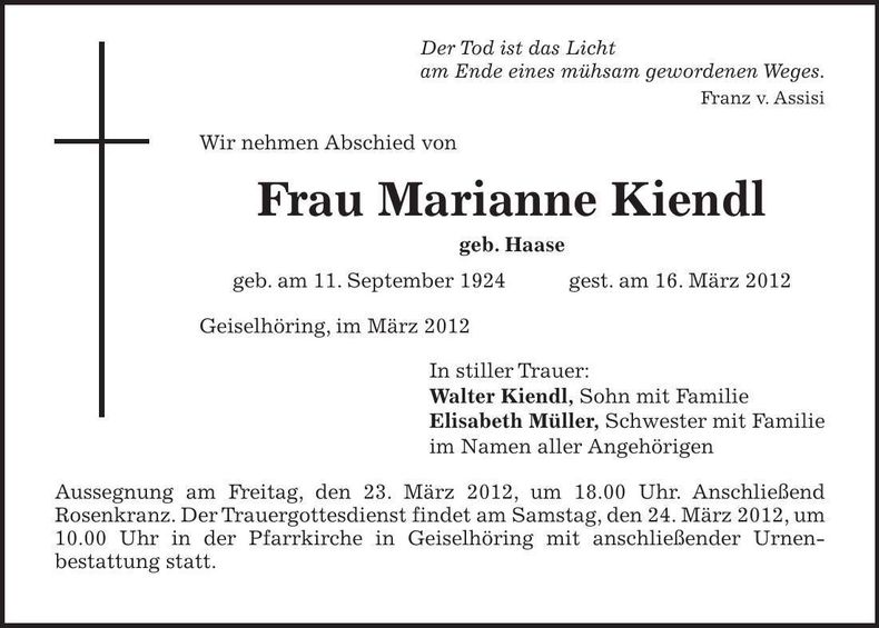 Traueranzeige  