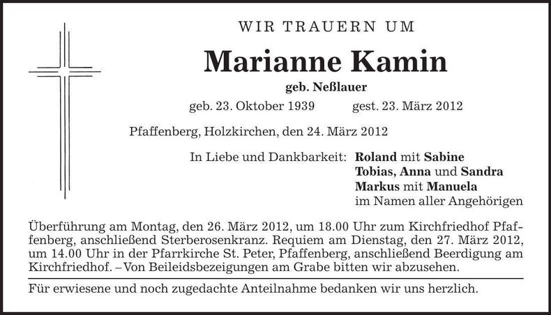 Traueranzeige  