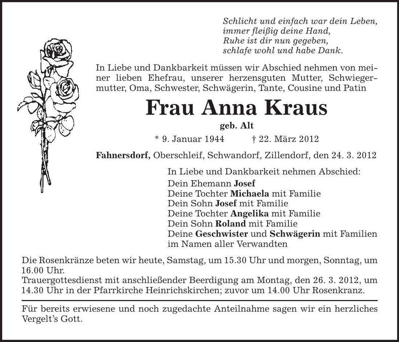 Traueranzeige  