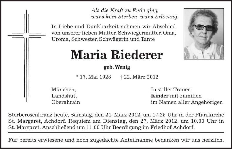 Traueranzeige  