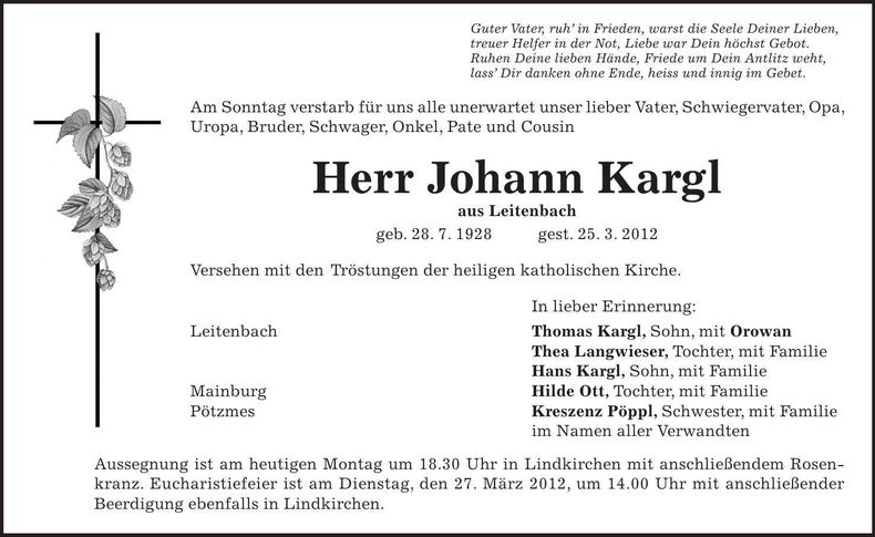 Traueranzeige  