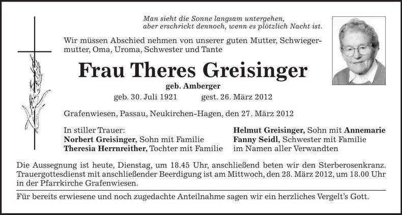 Traueranzeige  