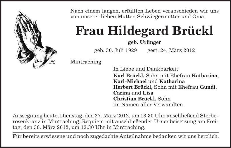 Traueranzeige  
