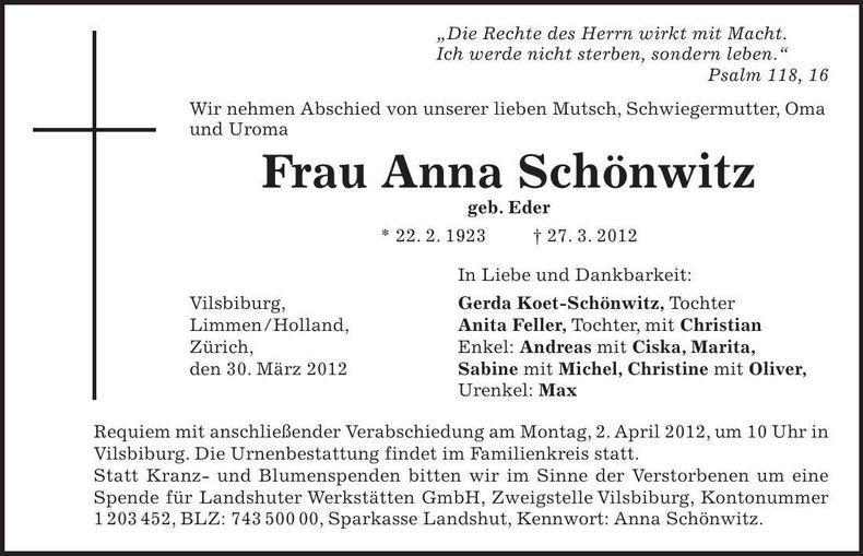 Traueranzeige  