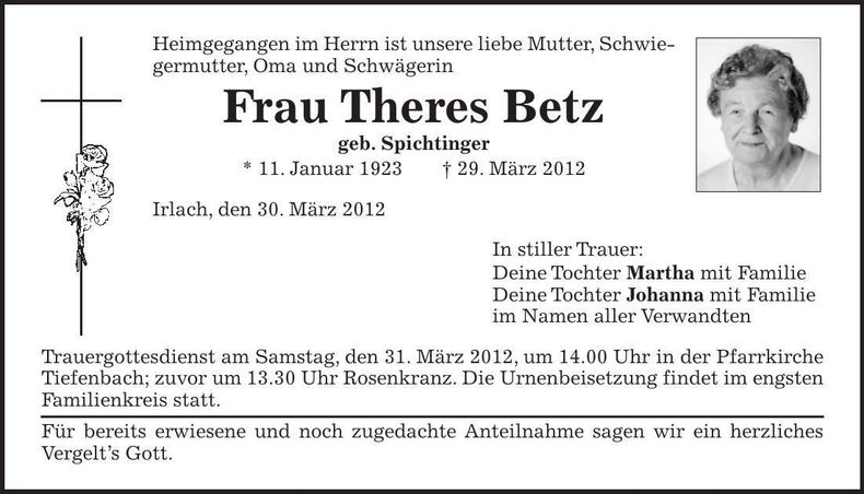 Traueranzeige  