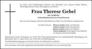 Traueranzeige  