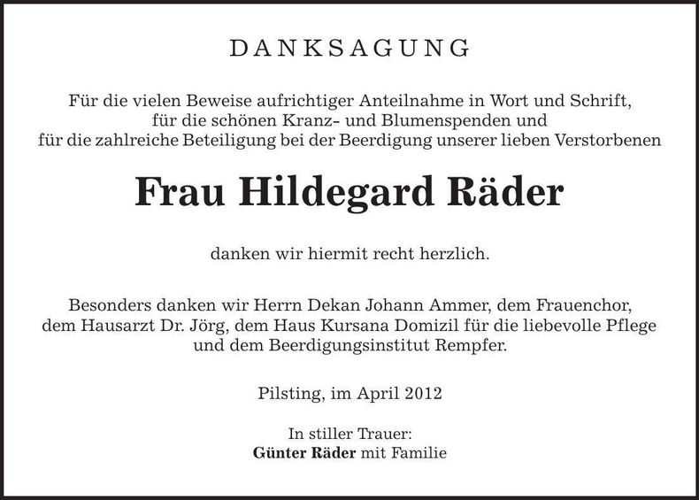 Traueranzeige  