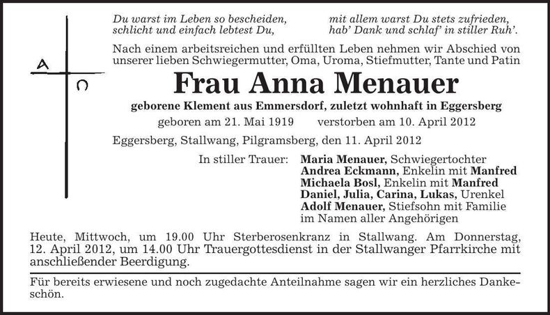 Traueranzeige  