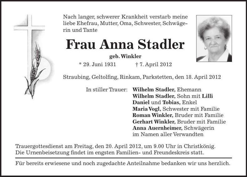 Traueranzeige  