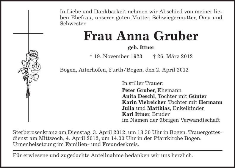 Traueranzeige  