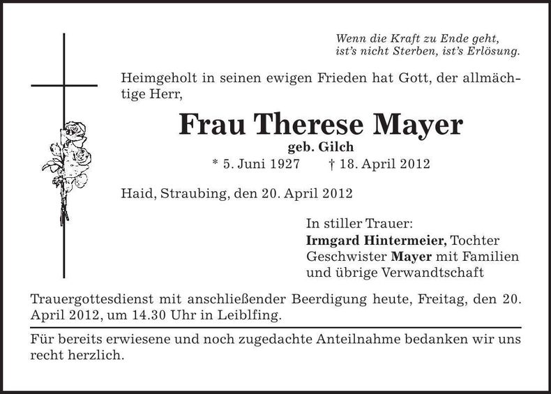 Traueranzeige  