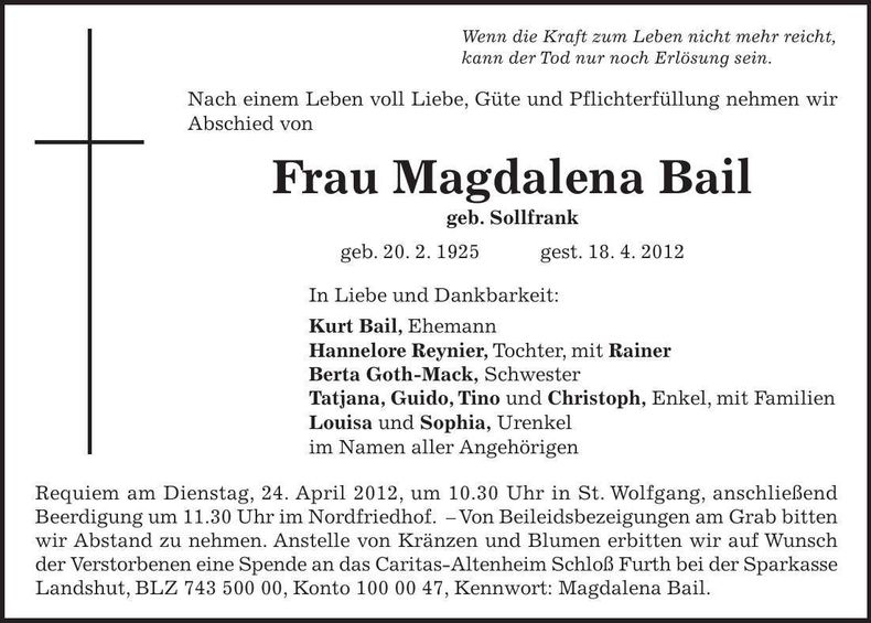 Traueranzeige  
