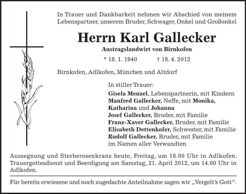 Traueranzeige  
