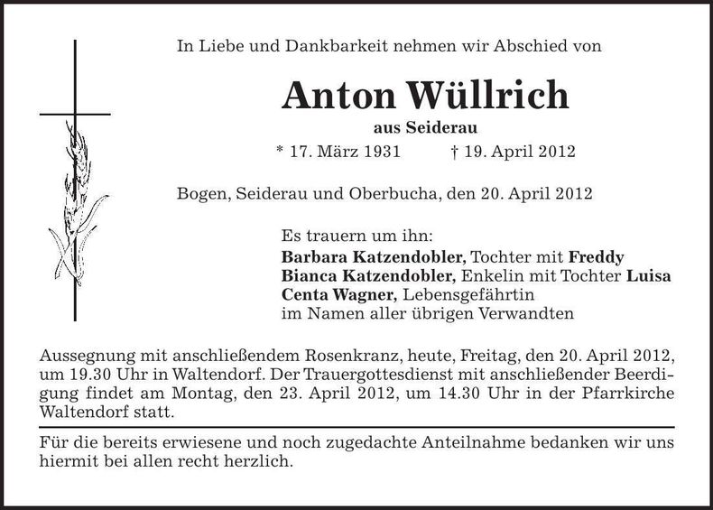 Traueranzeige  