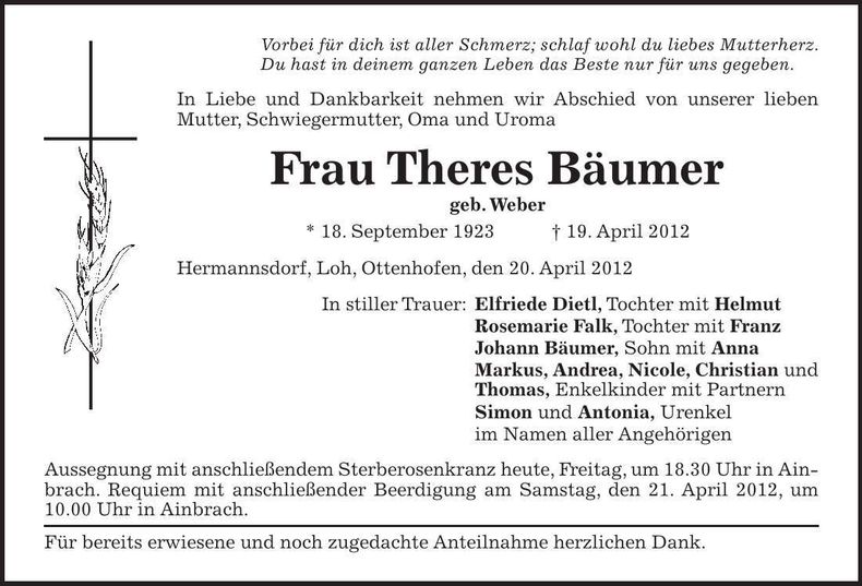 Traueranzeige  
