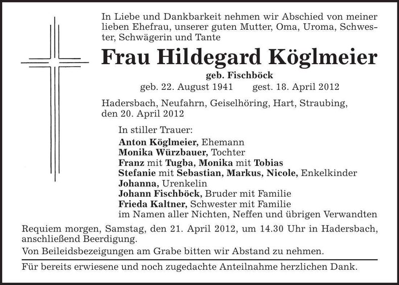 Traueranzeige  
