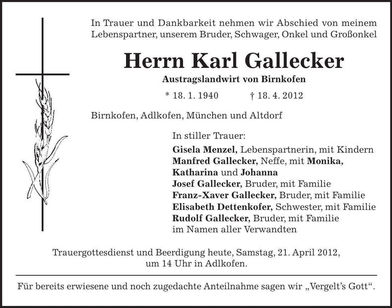 Traueranzeige  