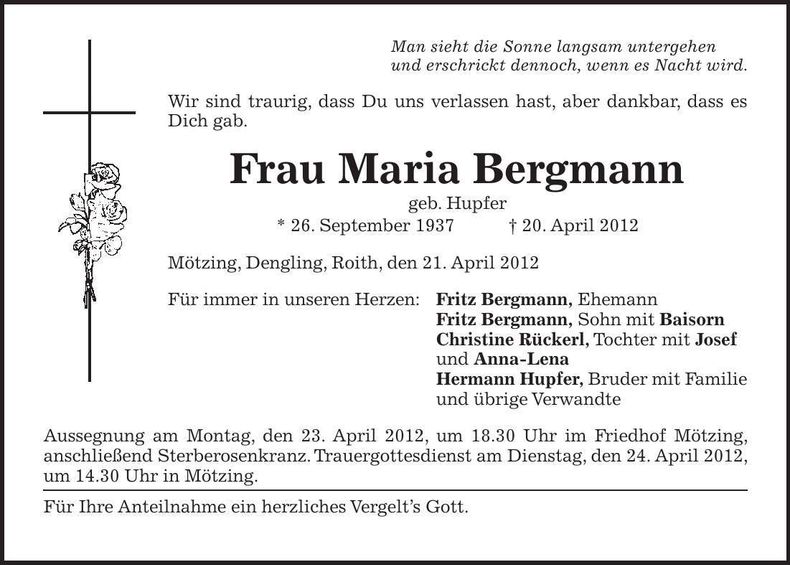 Traueranzeige  