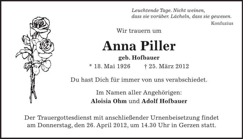 Traueranzeige  