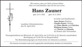 Traueranzeige  