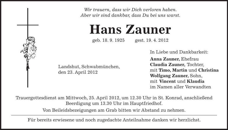Traueranzeige  